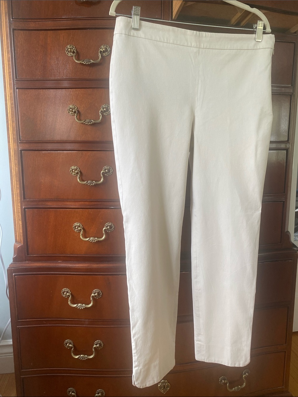 Talbots Chatham Ankle Cream Cropped Straight-Leg Pants